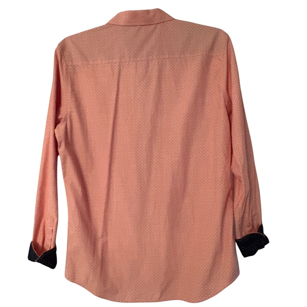 Craft & Flow Button-Up Shirt Dobby Dot Pattern Long Sleeve Casual Mens Large - Picture 2 of 11